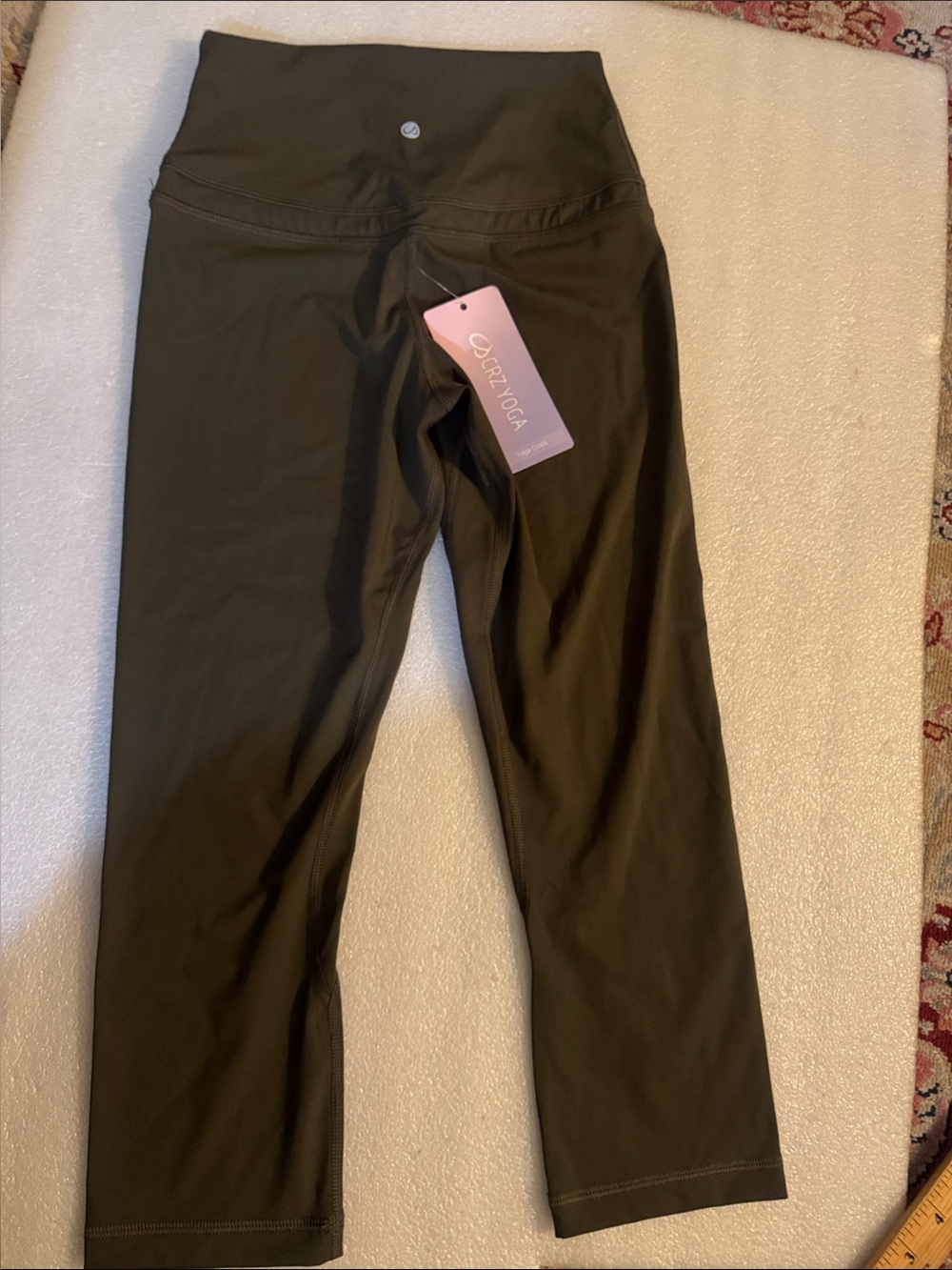CRZ YOGA Olive Green High-Rise Girls' Yoga Leggings
